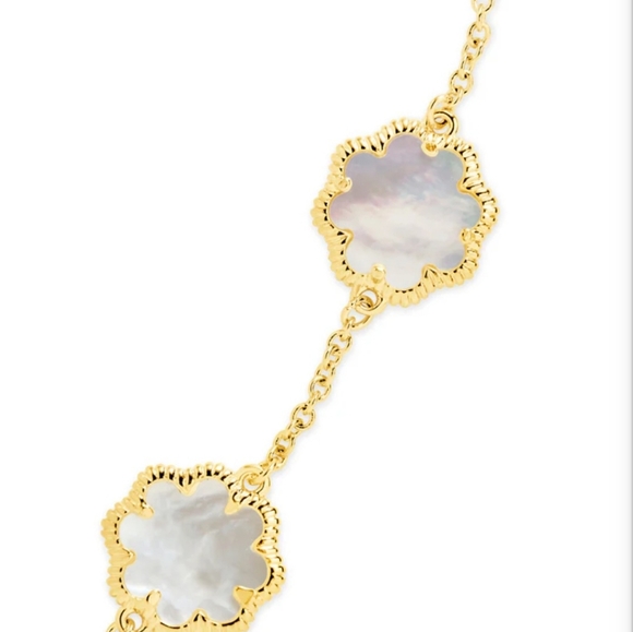 SOLD🔥NEW STERLING FOREVER 14K GOLD PLATED & MOTHER-OF-PEARL CHARM BRACELET - Picture 4 of 10